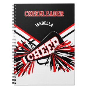 For a Cheerleader - Black, White & Red Notebook