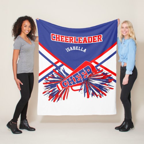 For a Cheerleader  _ Blue White  Red 2 Fleece Blanket
