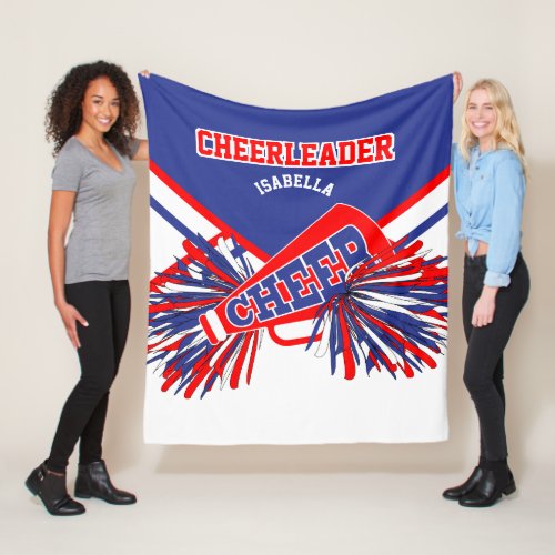 For a Cheerleader  _ Blue White  Red Fleece Blanket