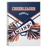 For a Cheerleader - Navy Blue, White & Orange