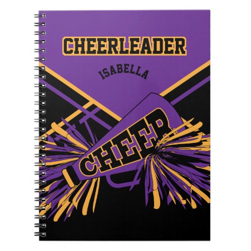 For a Cheerleader _ Purple Gold and Black Notebook