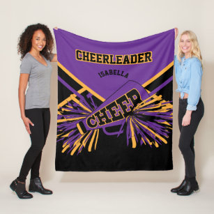 For a Cheerleader 📣 - Purple, Gold & Black Fleece Blanket