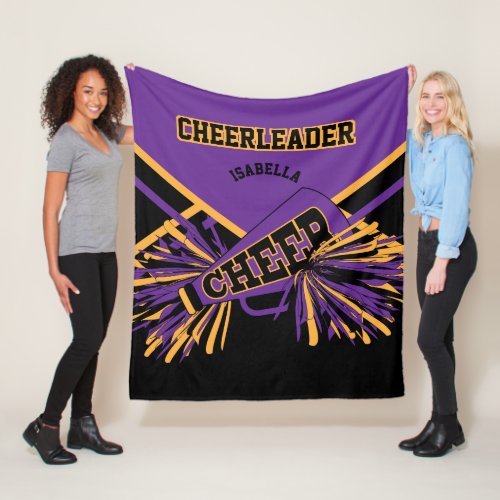 For a Cheerleader  _ Purple Gold  Black Fleece Blanket