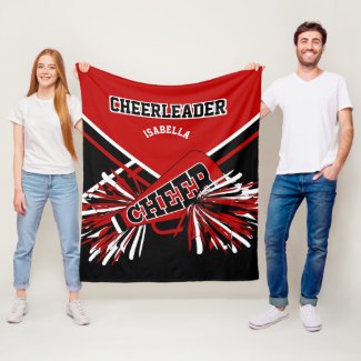 For a Cheerleader - Red, Black & White 2 Fleece Blanket
