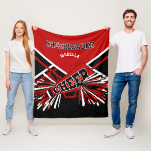 For a Cheerleader 📣- Red, Black & White 2 Fleece Blanket