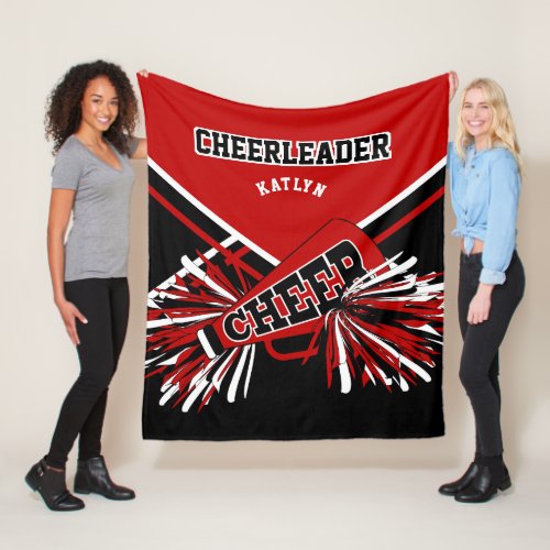 For a  Cheerleader _ Red Black  White _ Custom Fleece Blanket