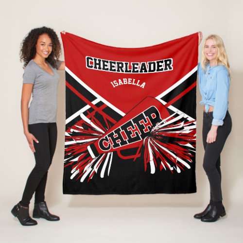 For a Cheerleader  _ Red Black  White Fleece Blanket