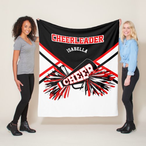 For a Cheerleader _ Red White  Black 2 Fleece Blanket