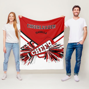 For a Cheerleader 📣 - Red, White & Black Fleece Blanket