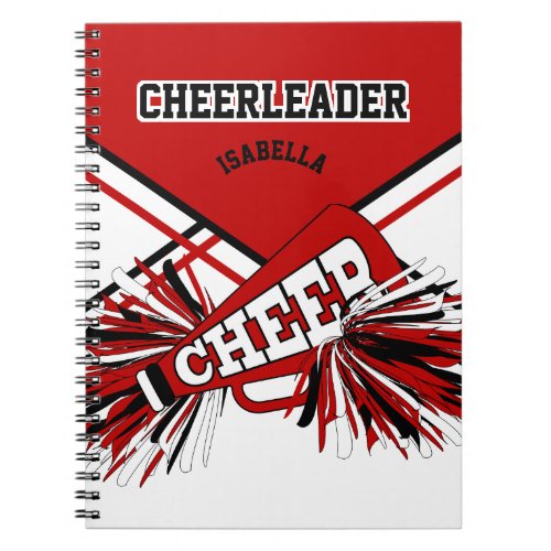 For a Cheerleader _ Red White  Black Notebook