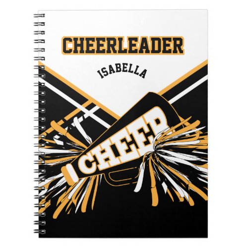 For a Cheerleader _ White Gold and Black Notebook