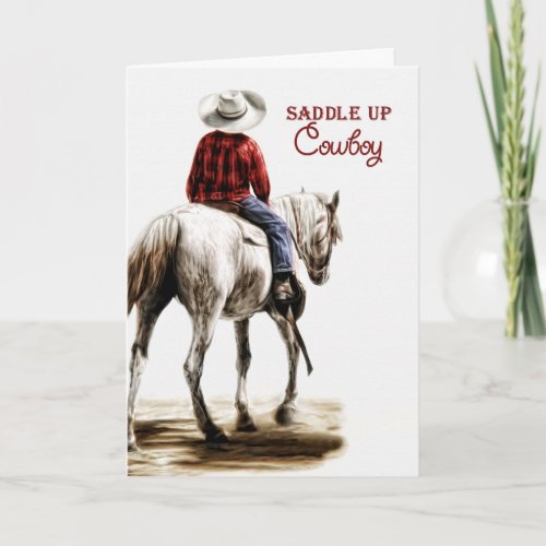 for a Cowboy on His Birthday Western Themed Horse Card