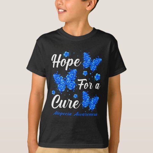 For A Cure Alopecia Awareness Butterfly  T_Shirt