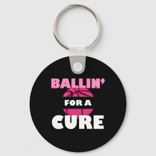 For A Cure Basketball Breast Cancer Awareness Keychain