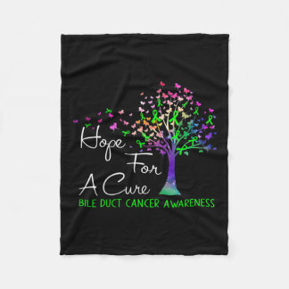For A Cure Bile Duct Cancer Awareness Tree Ribbon Fleece Blanket