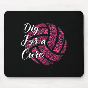 For A Cure Breast Cancer Awareness Volleyball Pink Mouse Pad
