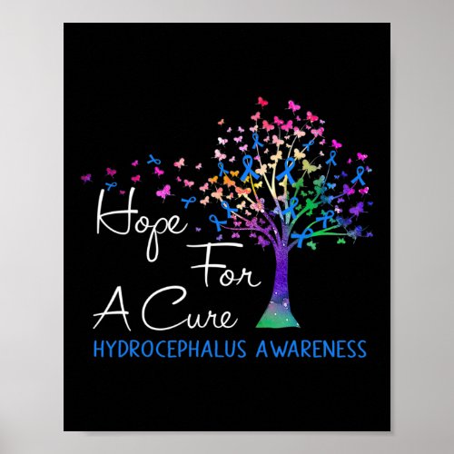 For A Cure Hydrocephalus Awareness Tree Ribbon  Poster