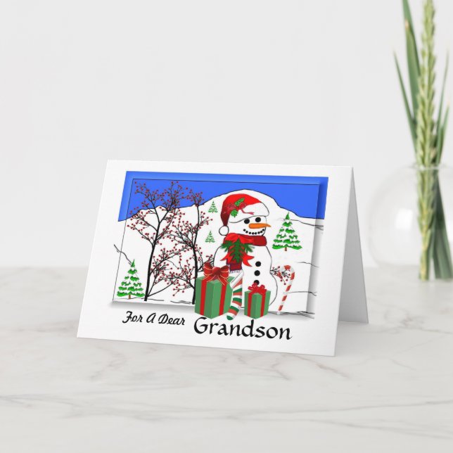 For A Dear Grandson Holiday Card (Front)