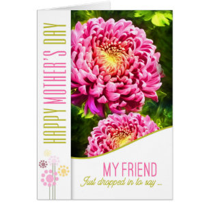 for a Friend on Mother's Day Pink Dahlia Garden Cards