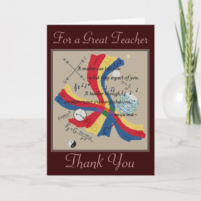 FOR A GREAT TEACHER THANK YOU CARD (Front)