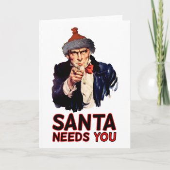 For A Military Usa  Happy Christmas: Funny Santa Holiday Card by techvinci at Zazzle