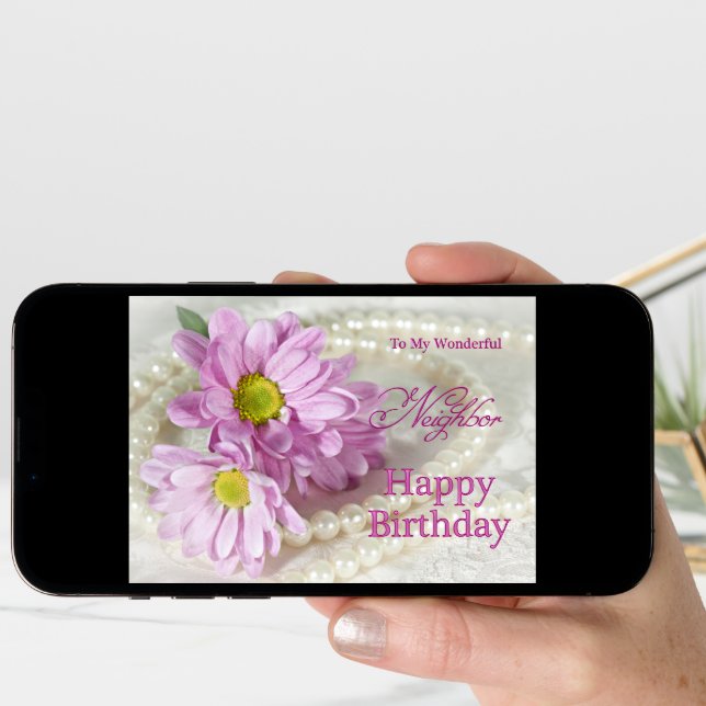 For a neighbor, a birthday card with daisies (Front Digital)