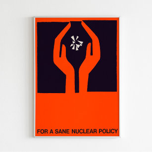 "For a Sane Nuclear Policy" Minimalist Retro Poster