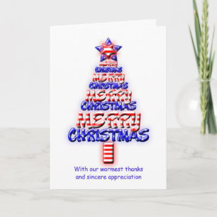 For a Soldier, patriotic Christmas tree Holiday Card