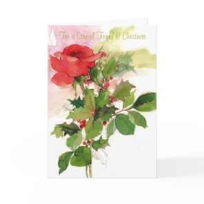 For a Special Friend at Christmas Holiday Card