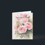 For a Special Friend Pink Red Roses Birthday Card<br><div class="desc">For a Special Friend Pink Yellow Roses Birthday</div>