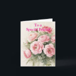 For a Special Friend Pink Red Roses Birthday Card<br><div class="desc">For a Special Friend Pink Yellow Roses Birthday</div>