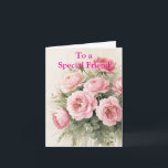 For a Special Friend Pink Red Roses Birthday Card<br><div class="desc">For a Special Friend Pink Yellow Roses Birthday</div>