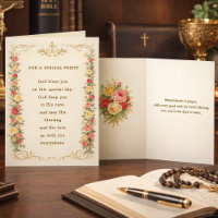 For a Special Priest God Bless You Floral