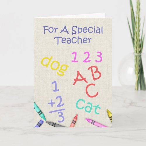 For A Special Teacher _ Appreciation Thank You Card