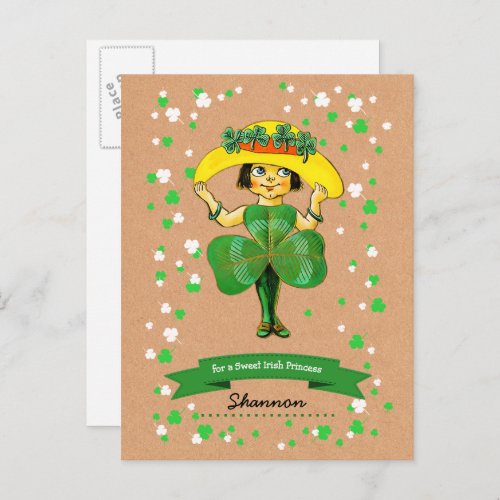 For a Sweet Irish Princess St Patricks Day  Postcard