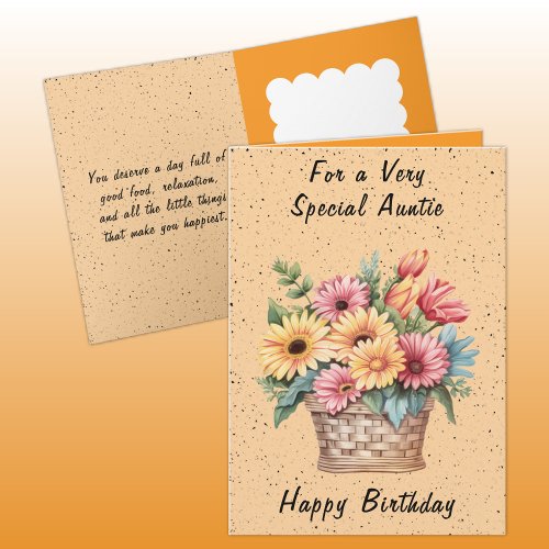 For a very special auntie flowers orange birthday