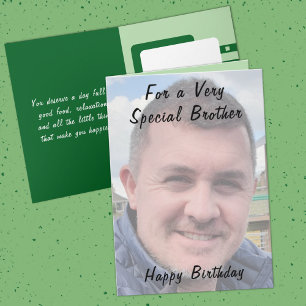 For a very special brother photo green birthday card