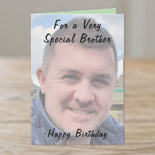 For a very special brother photo green birthday card