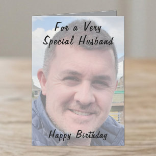 For a very special husband photo grey birthday card