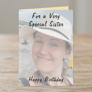 For a very special sister photo brown birthday card