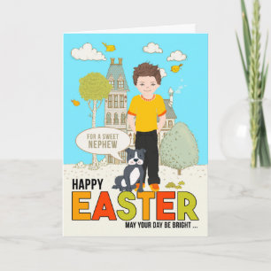 for a Young Nephew on Easter Caucasian Boy Card