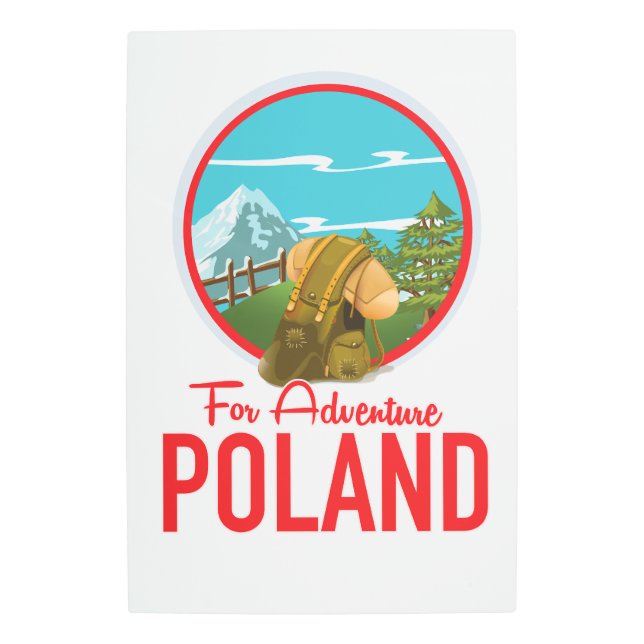 For Adventure Poland Travel logo Metal Print (Front)
