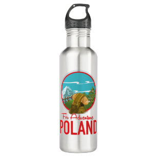 For Adventure Poland Travel logo Stainless Steel Water Bottle