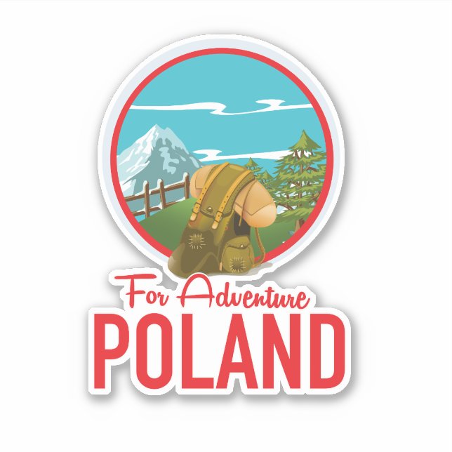 For Adventure Poland Travel logo Sticker (Front)