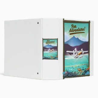 For Adventure! Sea plane travel poster 3 Ring Binder