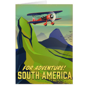 For Adventure, South America travel poster Cards