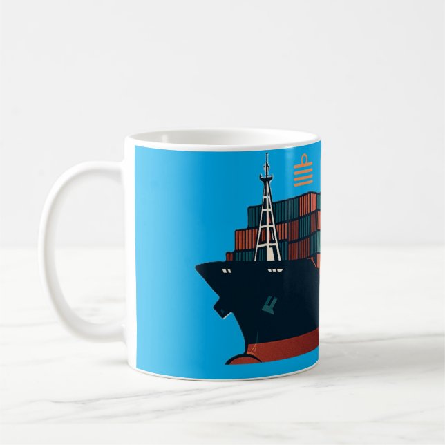 For all Captains on Container Ship Coffee Mug (Left)