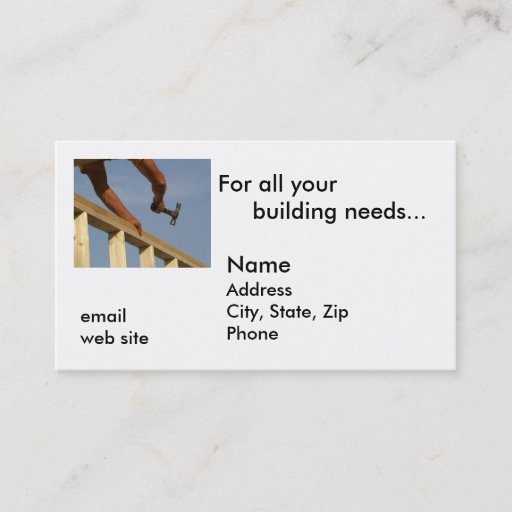 Customizable For all your building needs... business card template