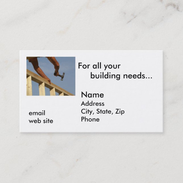 For all your building needs... business card (Front)