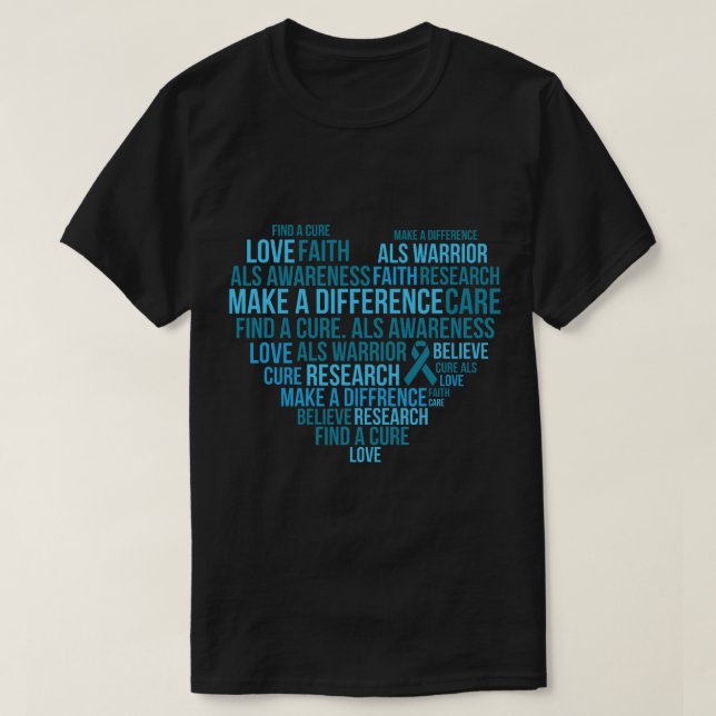 for ALS Awareness in May Blue Ribbon T-Shirt (Design Front)